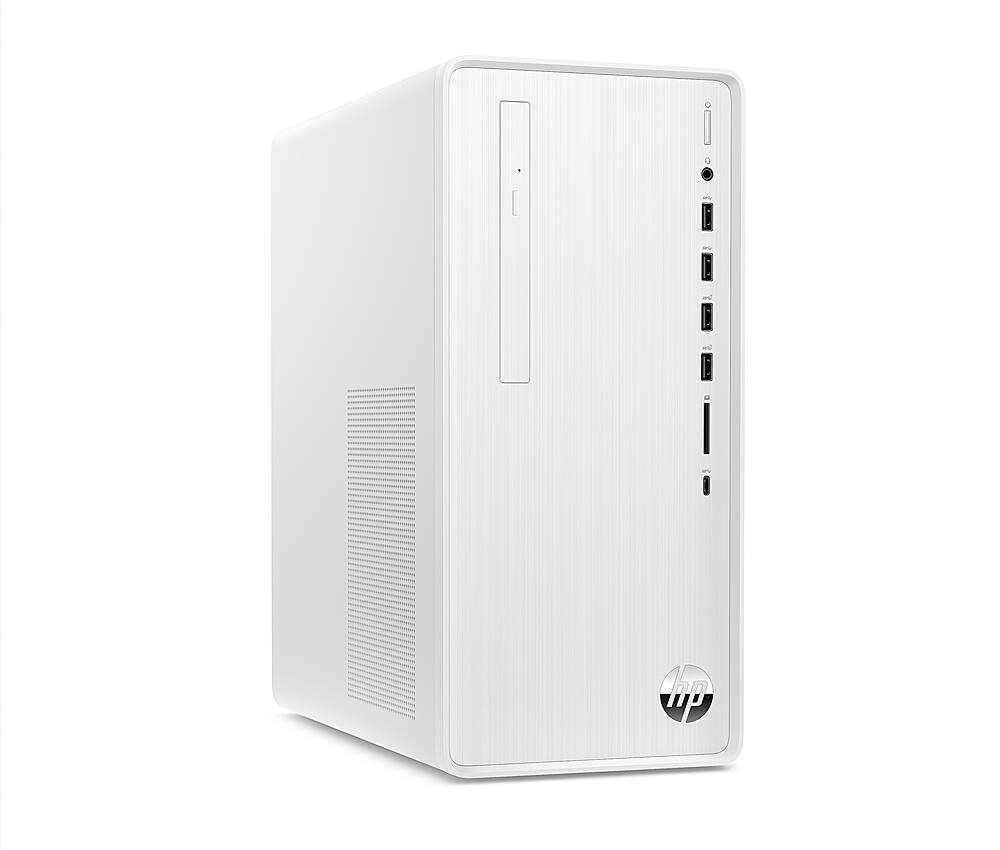 Left. HP - Pavilion Desktop - Intel Core i5-12400 - 8GB Memory - 512GB SSD - Snow white.