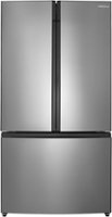 Insignia™ - 20.9 Cu. Ft. French Door Counter-Depth Fingerprint-Resistant Refrigerator - Stainless steel - Front_Zoom