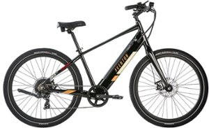 Aventon - Pace 350.2 Step-Over Ebike w/ 40 mile Max Operating Range and 20 MPH Max Speed - Large - Midnight Black - Front_Zoom