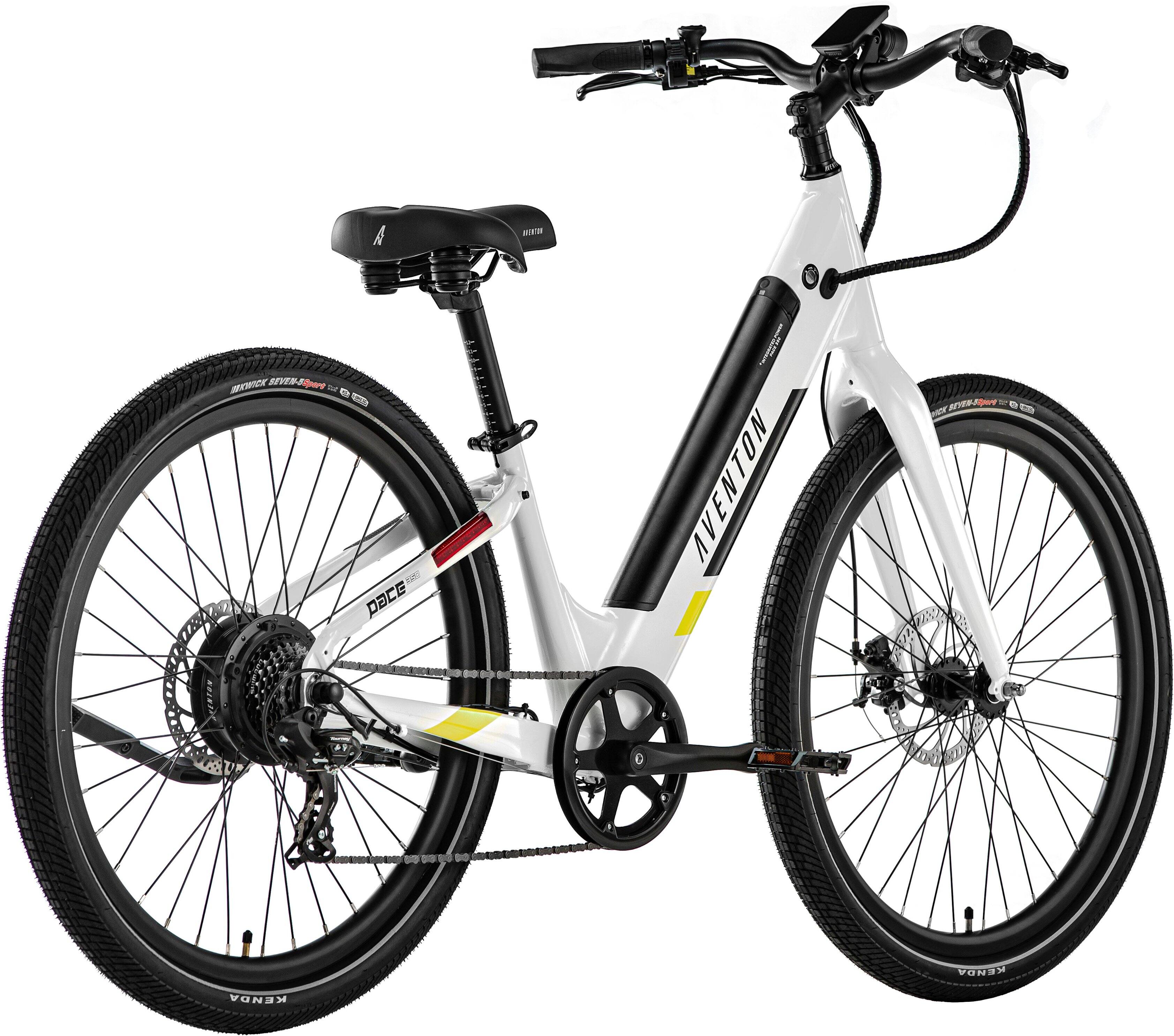 Angle View: Aventon - Pace 350.2 Step-Over Ebike w/ 40 mile Max Operating Range and 20 MPH Max Speed - Regular - Cloud Grey