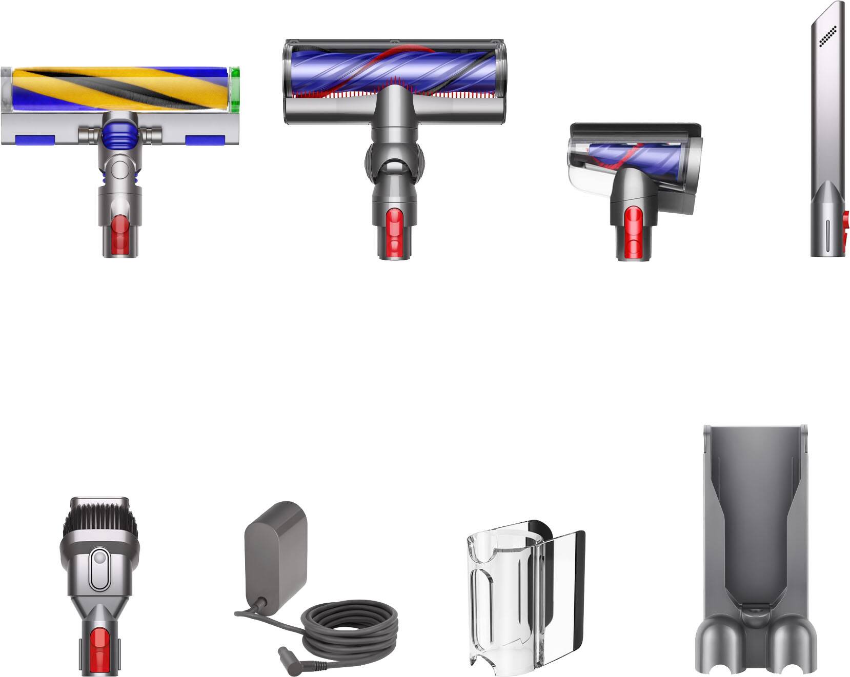 Left. Dyson - V12 Detect Slim Cordless Vacuum with 8 accessories - Yellow/Iron.