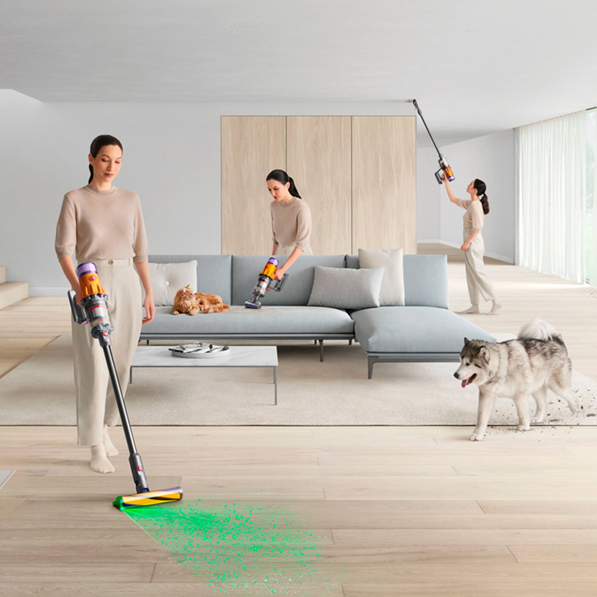 Alt View 1. Dyson - V12 Detect Slim Cordless Vacuum with 8 accessories - Yellow/Iron.