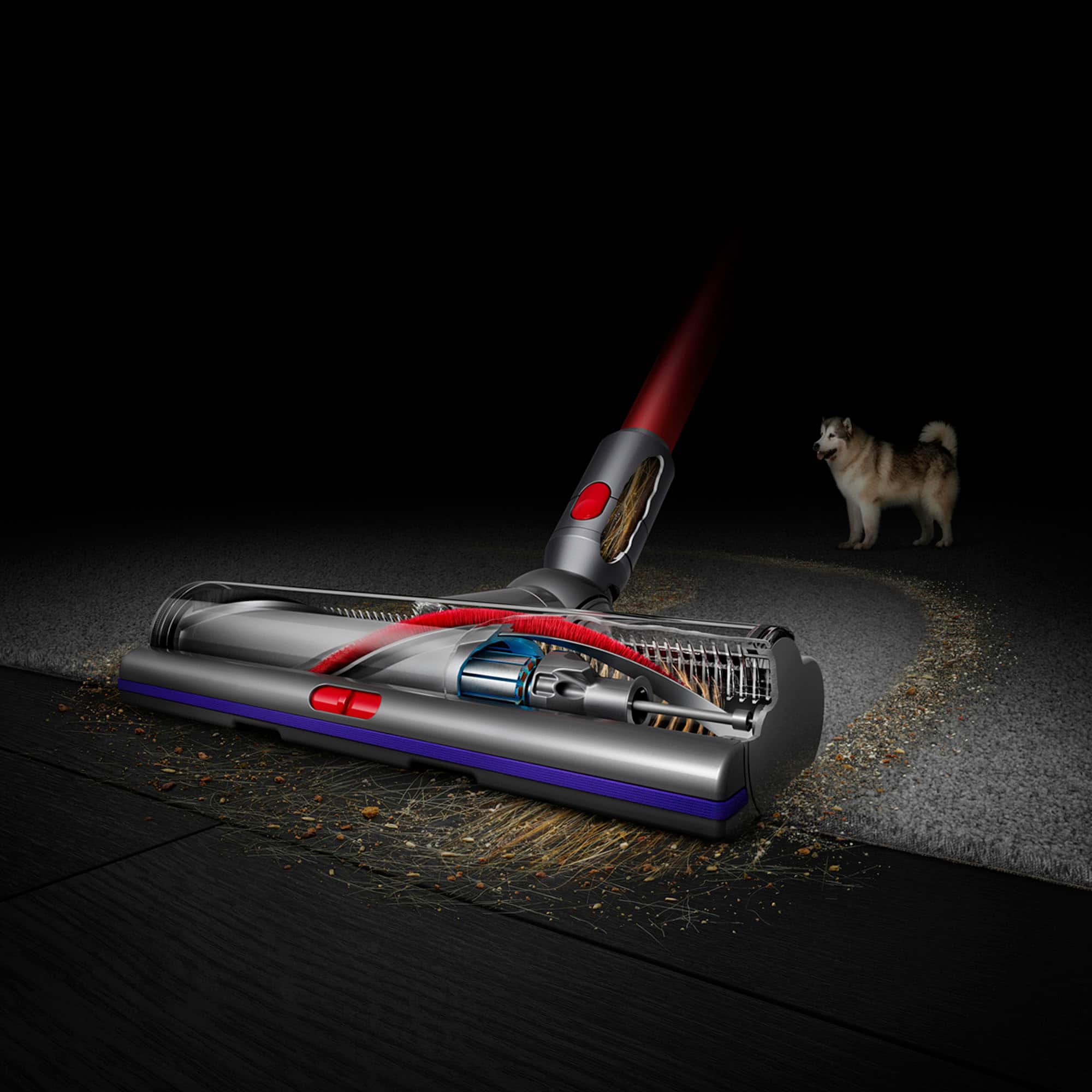 Questions and Answers Dyson Outsize+ Cordless Vacuum Iron/Red 394430