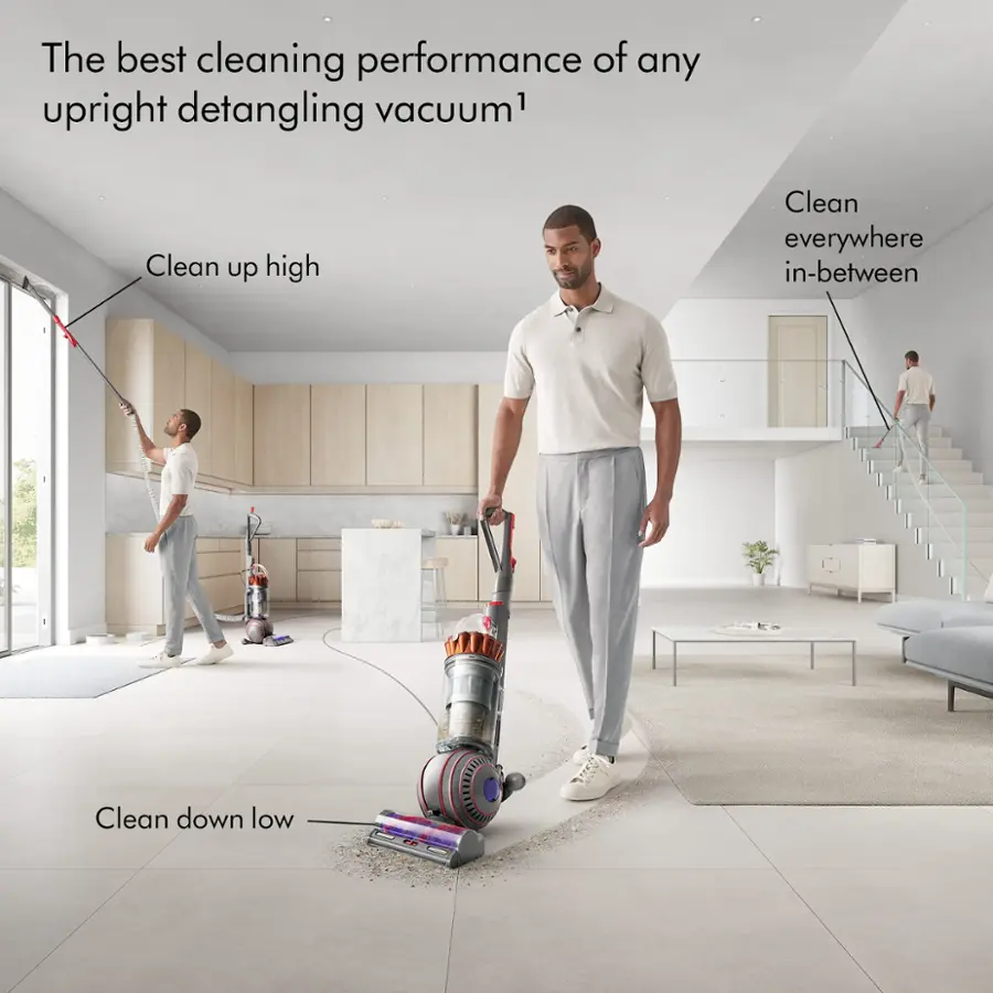 The best cleaning performance of any upright detangling vacuum. Clean up high, Clean everywhere in-between, Clean down low.