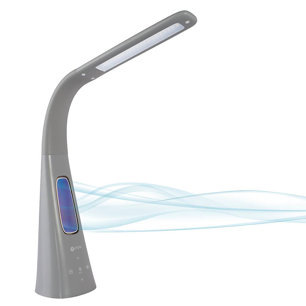 Front. OttLite - Cool Breeze Fan Lamp - Gray.