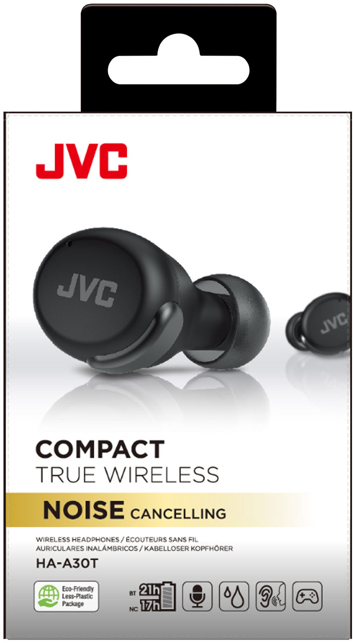 JVC Compact True Wireless Headphones with Active Noise Cancelling,  Low-Latency Mode for Gaming and Movies, Bluetooth 5.2, Long Battery Life  (up to 21