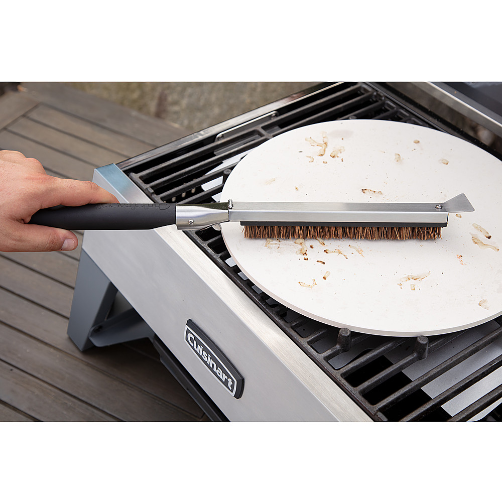 Pizza Oven Cleaning Brush Stone with Stainless Steel Scraper Palm
