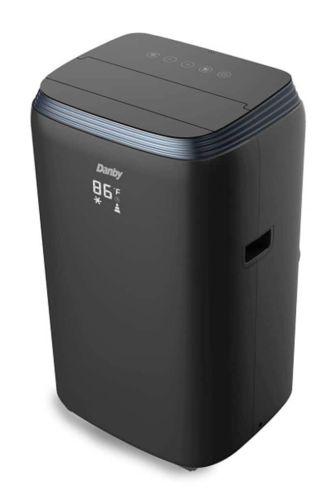 Angle View: Danby - DPA080E3BDB-6 13000 BTU (8000 SACC) 3-in-1 Portable AC in Black - Black