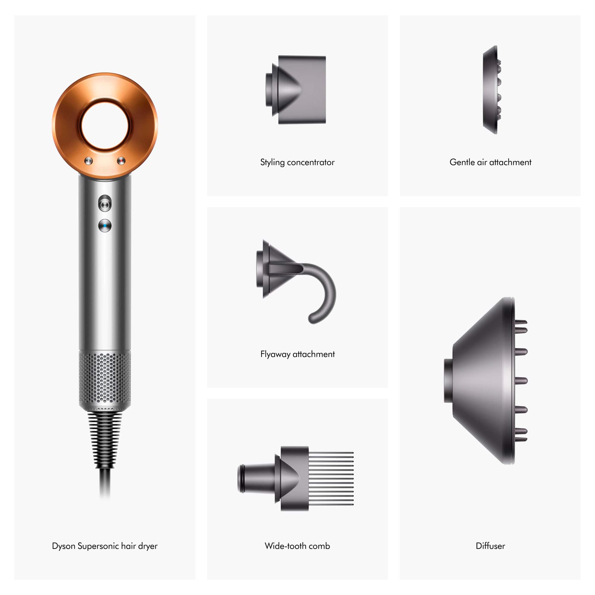 Alt View 11. Dyson - Supersonic Hair Dryer - Nickel/Copper.