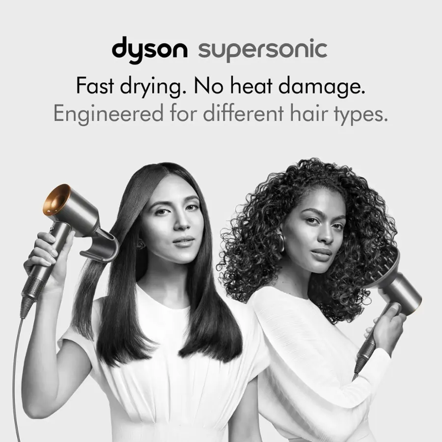 Dyson Supersonic: Fast Drying. No Heat Damage. Engineered for Different Hair Types.