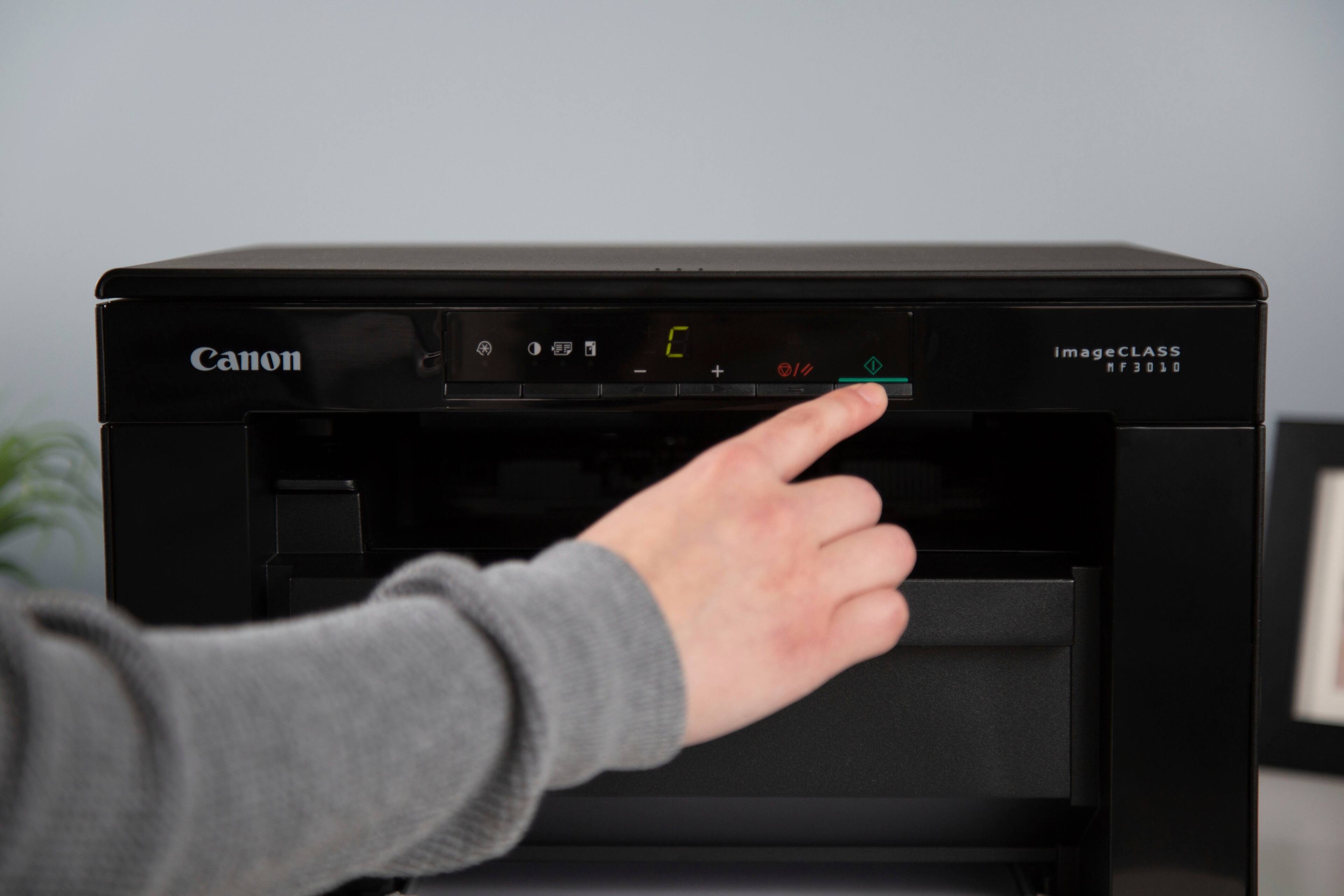 Alt View 31. Canon - imageCLASS MF3010VP Wired Black-and-White All-In-One Laser Printer - Black.