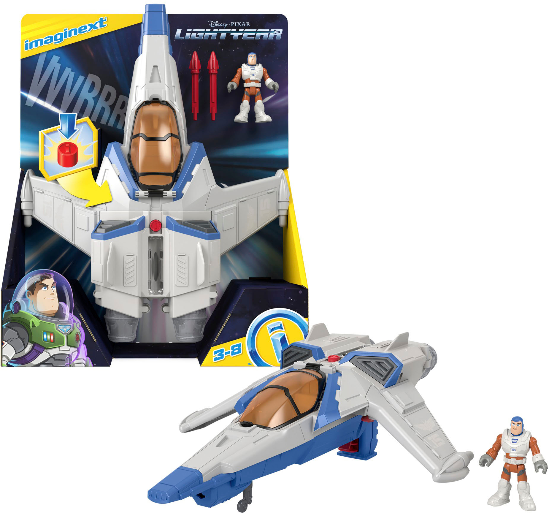 Imaginext Lights & Sounds XL-15 Spaceship and Buzz Lightyear Gray/Blue  HGT26 - Best Buy