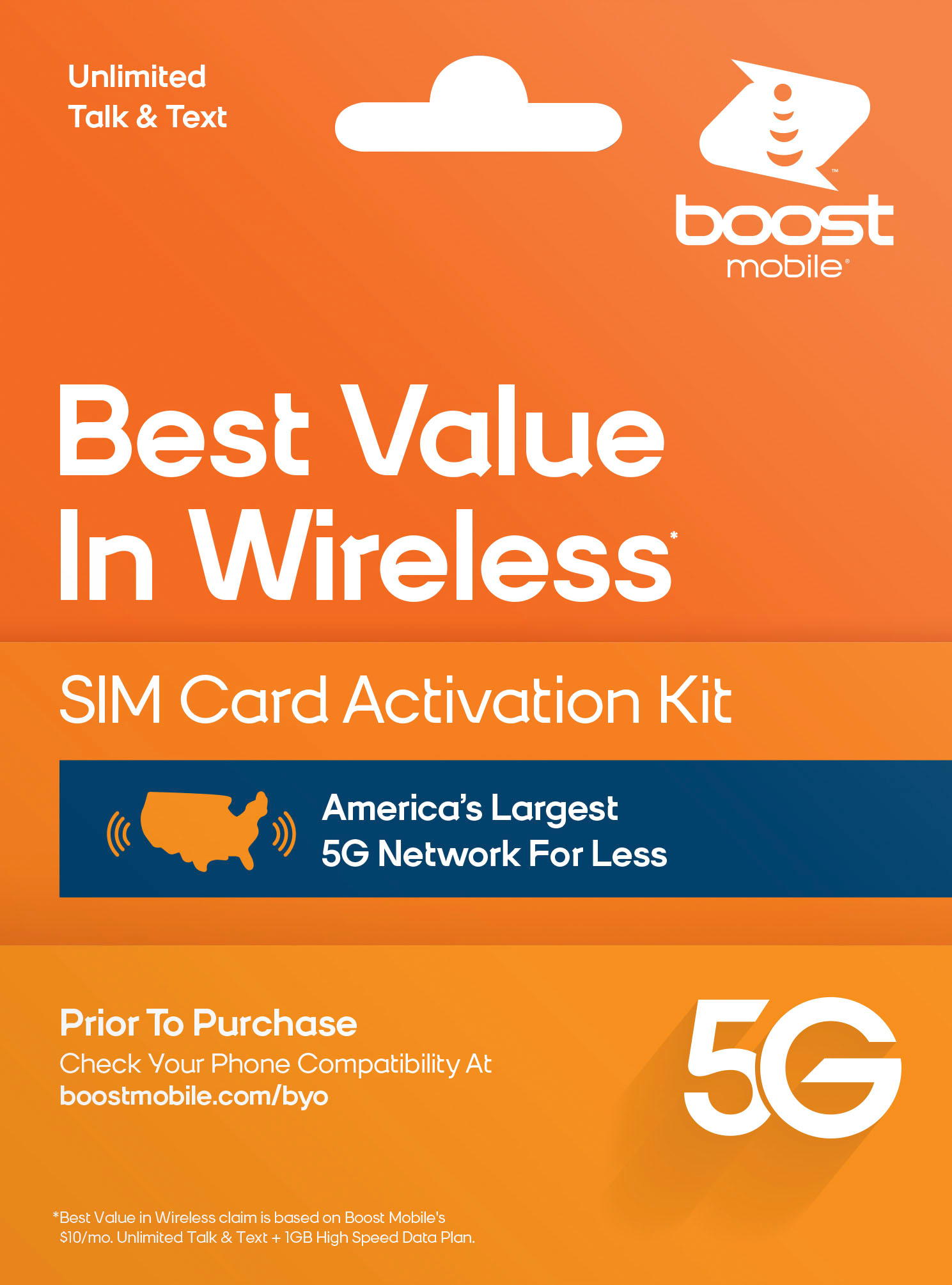 Boost Mobile Prepaid SIM Card | Unlimited Talk & Text | Choose Your Perfect  Plan Activation Kit | Pay As You Go I No Contracts