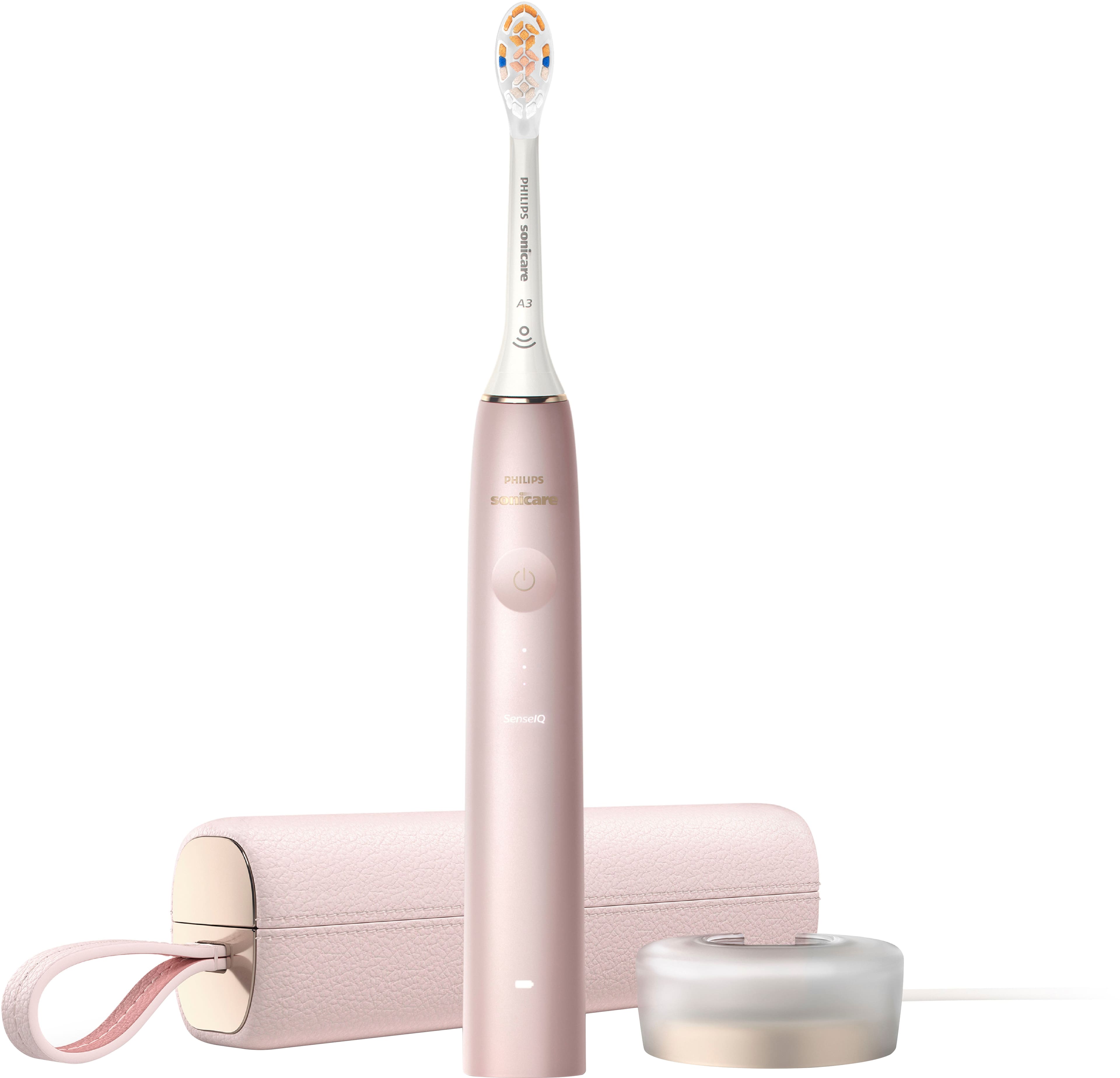 Angle. Philips Sonicare - 9900 Prestige Rechargeable Electric Toothbrush with SenseIQ - Pink.