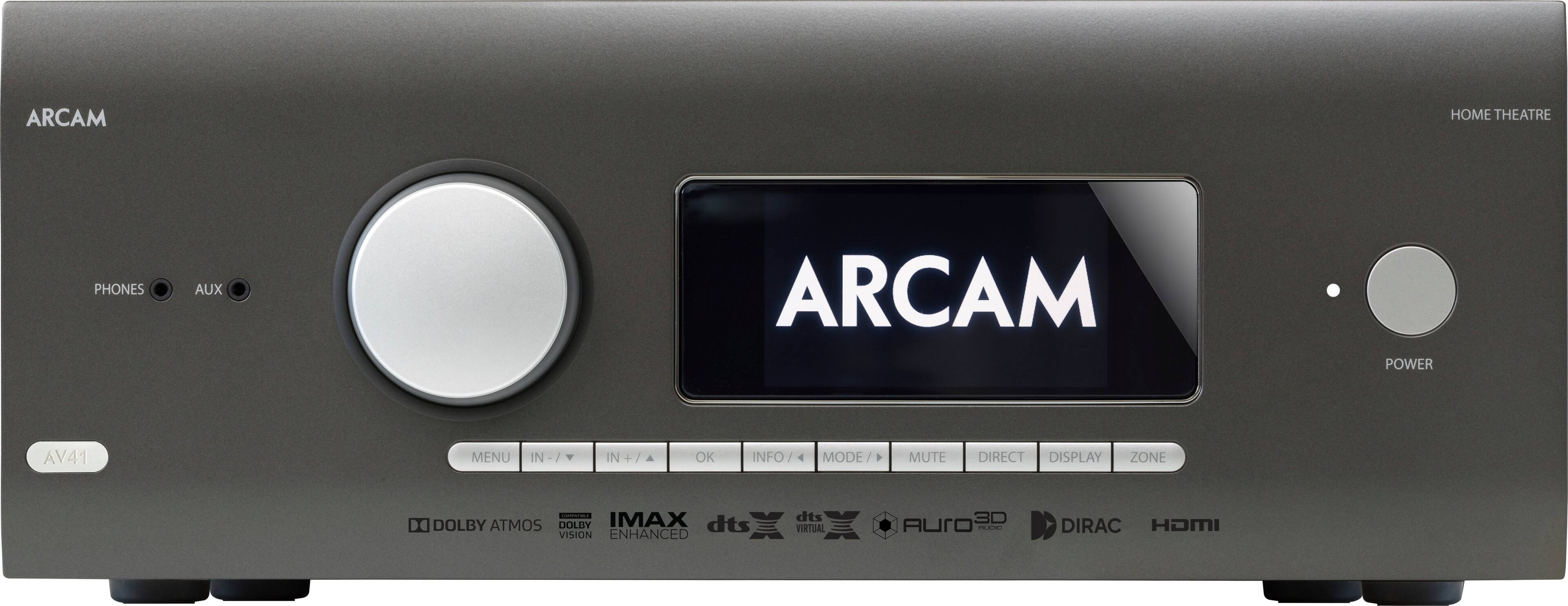 Front. Arcam - AV41 9.1.6-Ch. With Google Cast 8K Ultra HD HDR Compatible A/V Home Theater Preamplifier Processor - Gray.