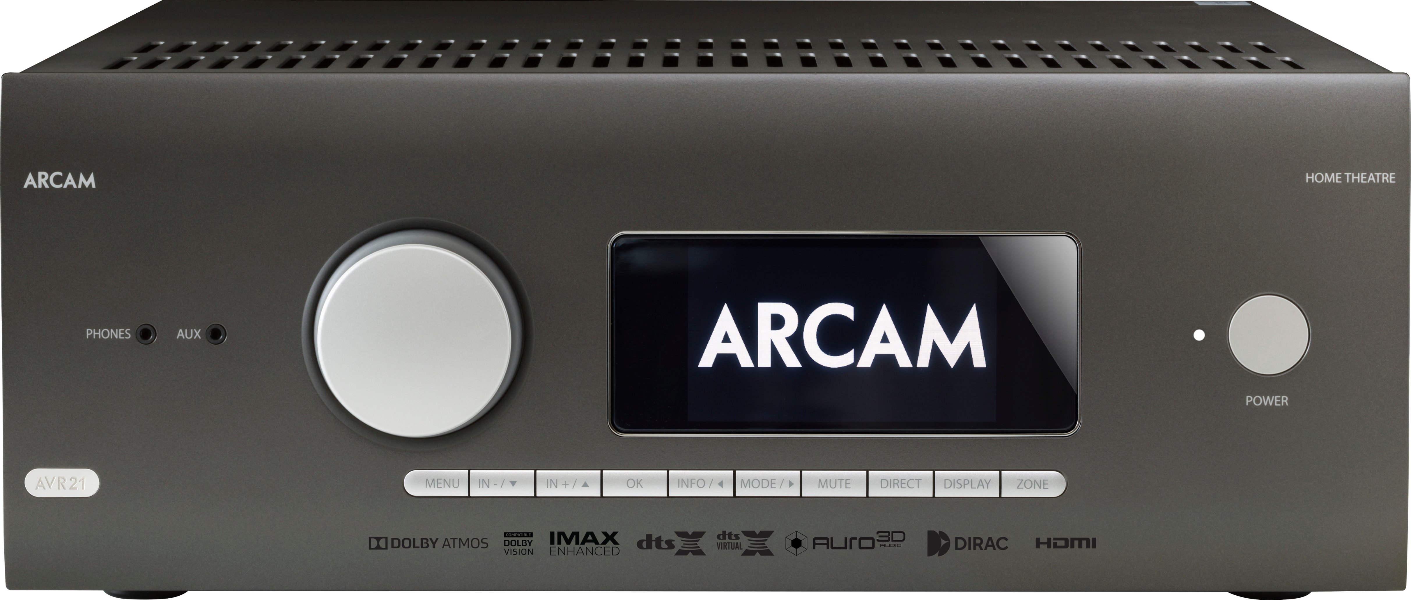 Angle View: Arcam - AVR21 770W 7.1 Ch. Bluetooth capable With Google Cast and 8K Ultra HD HDR Compatible A/V Home Theater Receiver - Gray