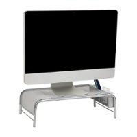 Mind Reader - Mesh Monitor Stand - Silver - Front_Zoom