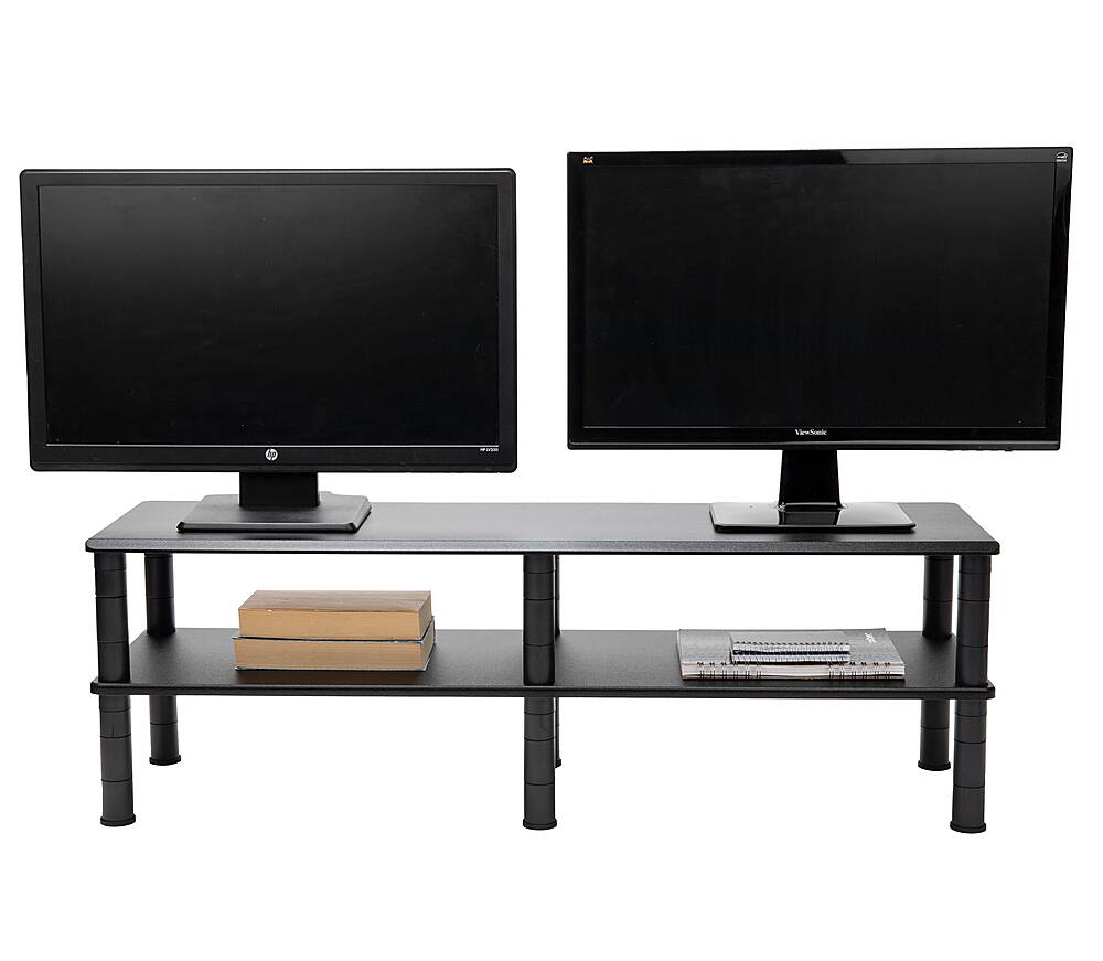 Best Buy Mind Reader Dual Monitor Risers, Extended 2Tier Stand for