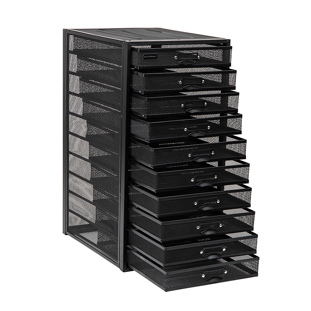 TMS Metal Drawer Storage Organizer, Filing Multidrawer Storage Cabinet,  Document Storage Box Desktop and Under Desk Drawer Cabinet (Black, 4  Drawers)