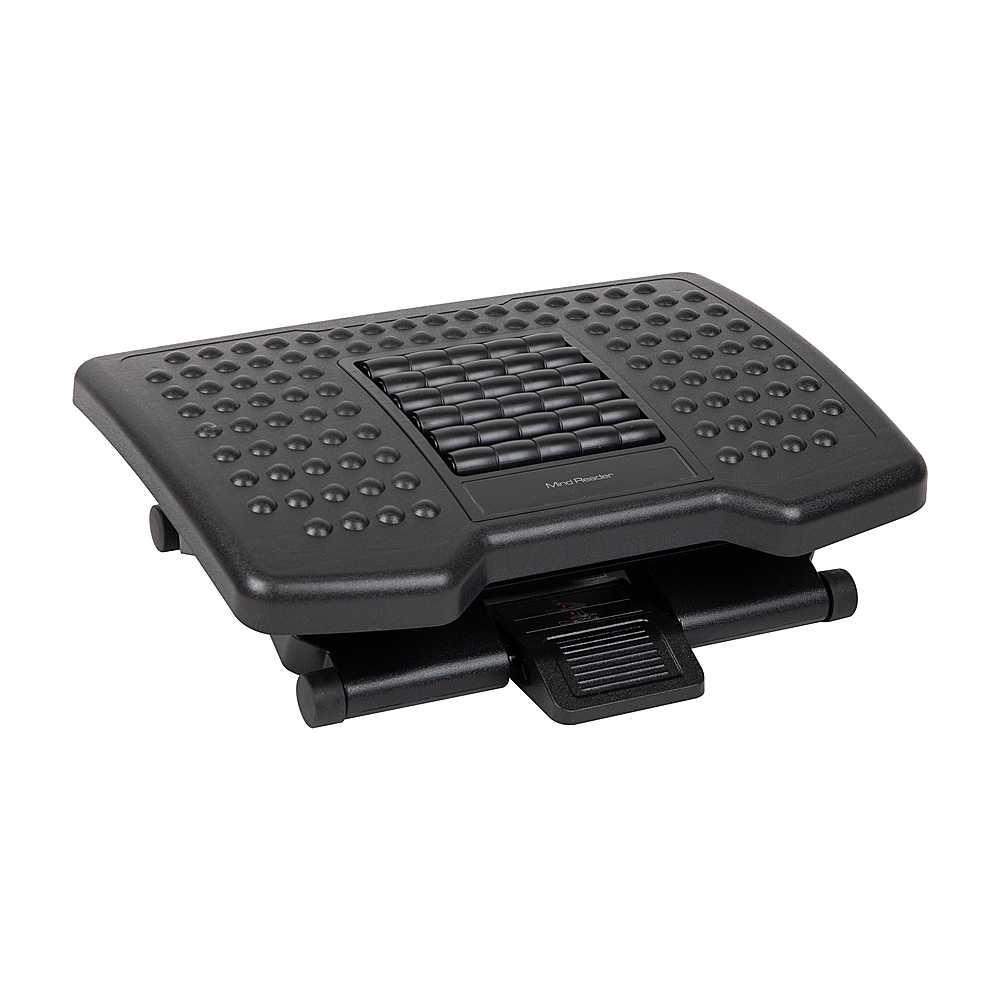 Mind Reader Adjustable Ergonomic Under Desk Foot Rest, Plastic, 6-1/4H x  13W x 17D, Black, Set of 2 Footrests