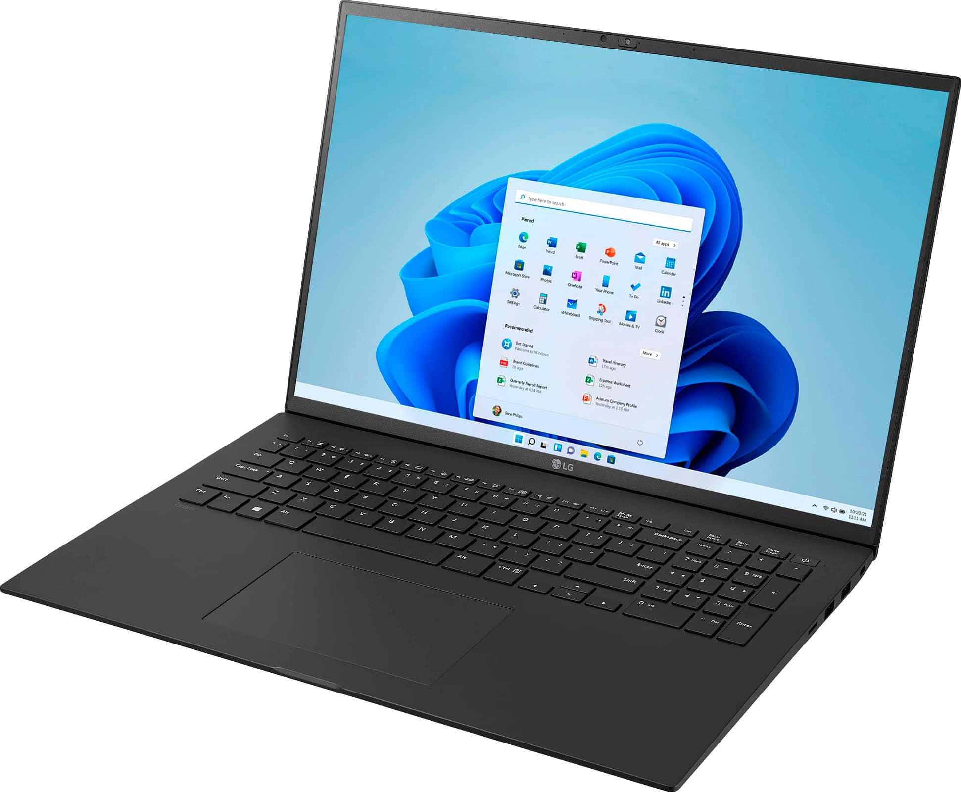 Left. LG - gram 17” Ultra lightweight Laptop - Intel Evo Platform 12th Gen Intel Core i7 - 16GB RAM - 1TB NVMe SSD - Gray.