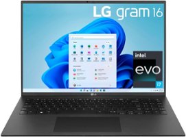 LG - gram 16” Ultra lightweight Laptop - Intel Evo Platform 12th Gen Intel Core i7 - 16GB RAM - 1TB NVMe SSD - Front_Zoom