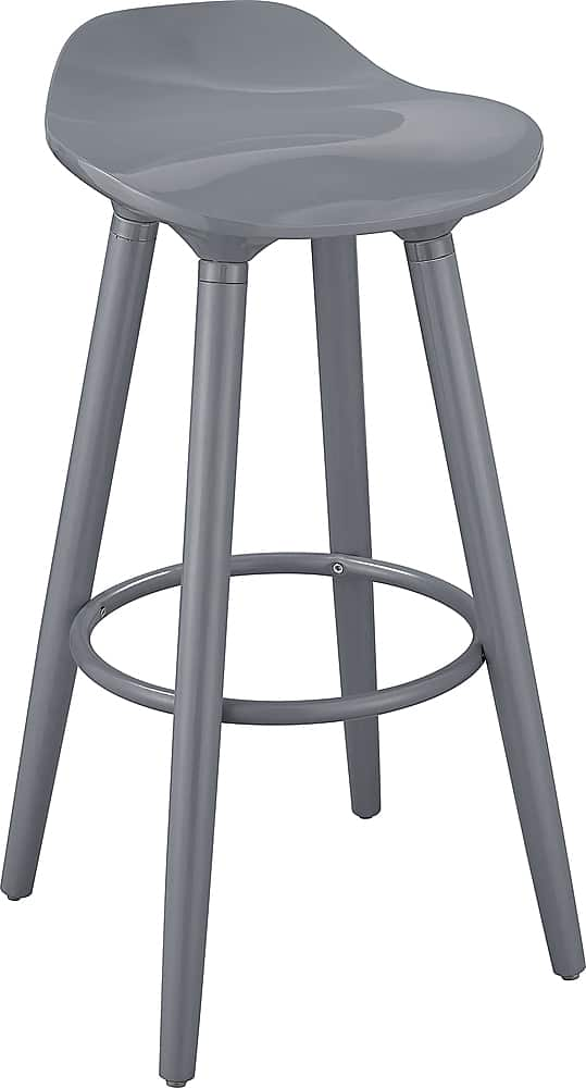 Angle View: Elle Decor - Caroline Wood Bar Stool - Gray