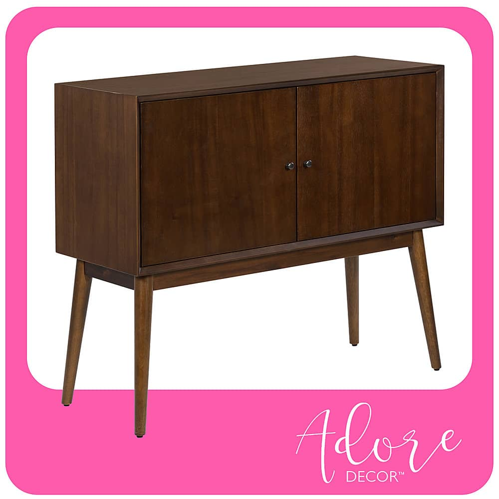 Angle View: Adore Decor - Brookline Classic 2-Door Cabinet - Walnut Brown