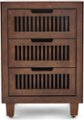 Front. Adore Decor - Sawyer 3-Drawer Cabinet - Brown.