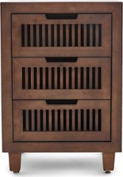 Adore Decor - Sawyer 3-Drawer Cabinet - Brown - Front_Zoom