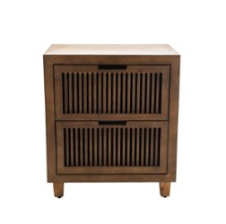 Adore Decor - Sawyer 2-Drawer Cabinet - Brown - Front_Zoom