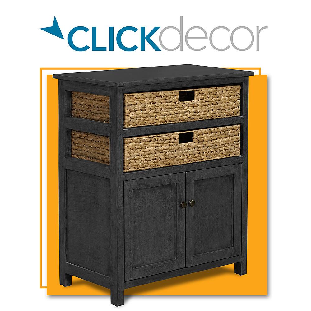 Left View: Click Decor - Nelson Storage and 2-Door Cabinet - Dark Gray