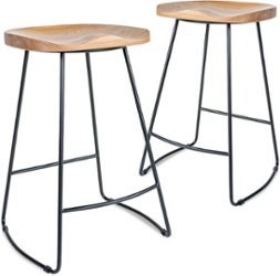 Adore Decor - Mason Counter Iron Stool - Brown and Black - Front_Zoom