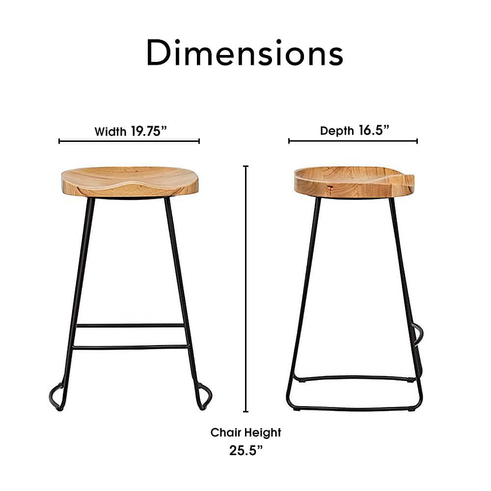 Left View: Adore Decor - Mason Counter Iron Stool - Brown and Black