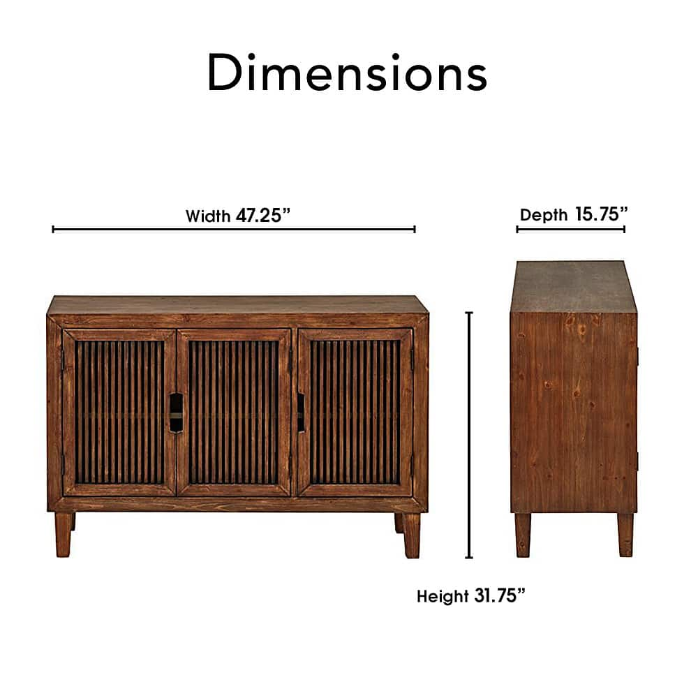 Angle View: Adore Decor - Sawyer 3-Door Cabinet - Brown