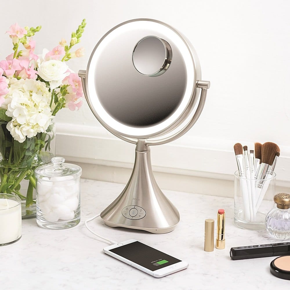 Ihome pro rechargeable store vanity speaker mirror