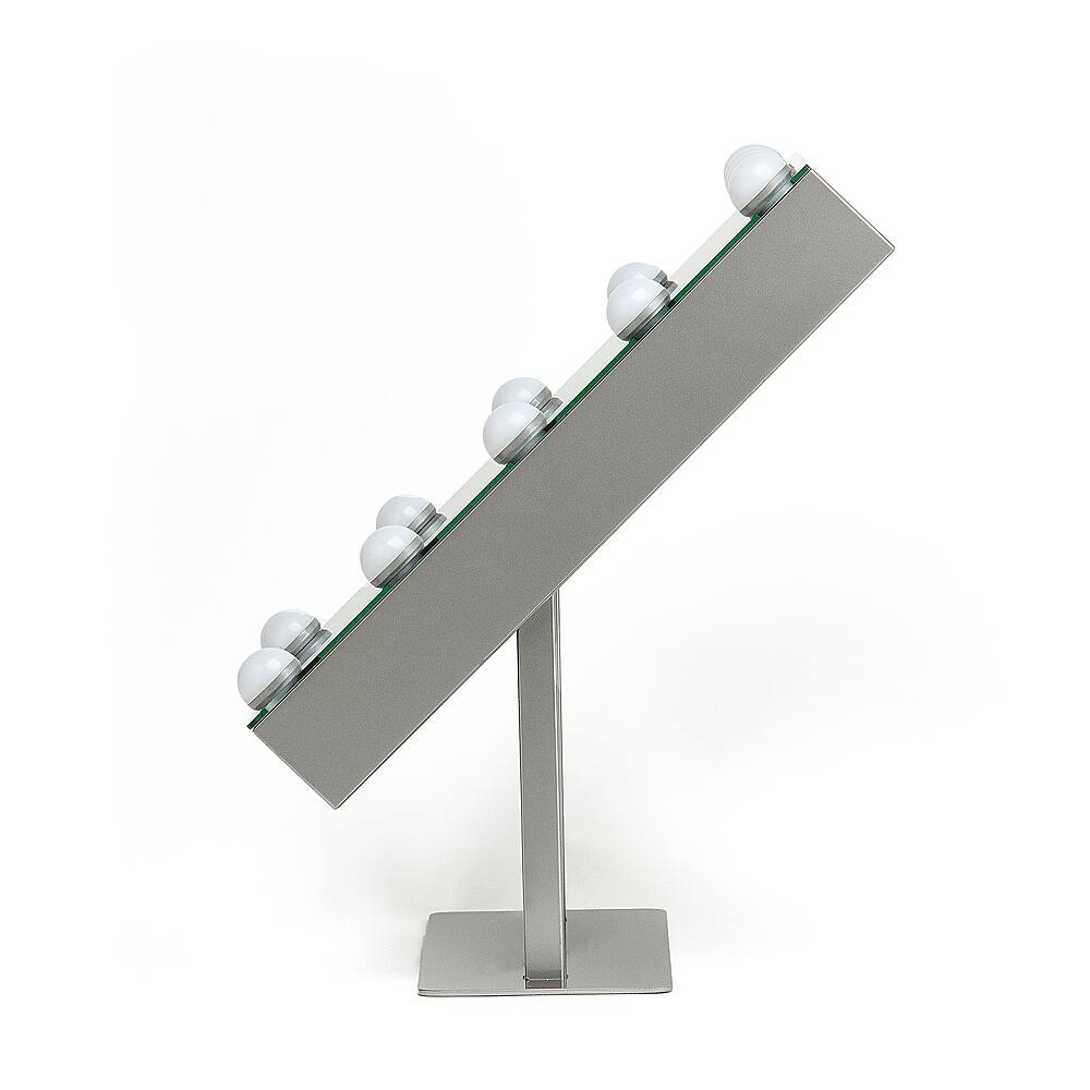 Alt View 18. iHome - HOLLYWOOD PRO Vanity Stereo Speaker with Bluetooth, Speakerphone, USB Charging and Removable 10x Detail Mirror - Silver/Nickel.