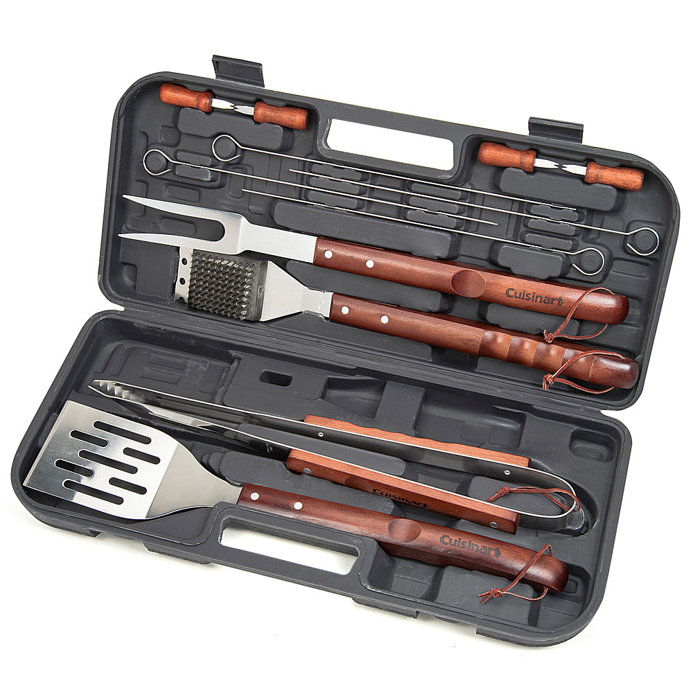 Angle View: Cuisinart - 13 Piece Wooden Handle Tool Set - Stainless Steel/Brown