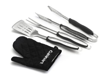Cuisinart - Grilling Tool Set with Grill Glove - Stainless Steel & Black - Angle_Zoom