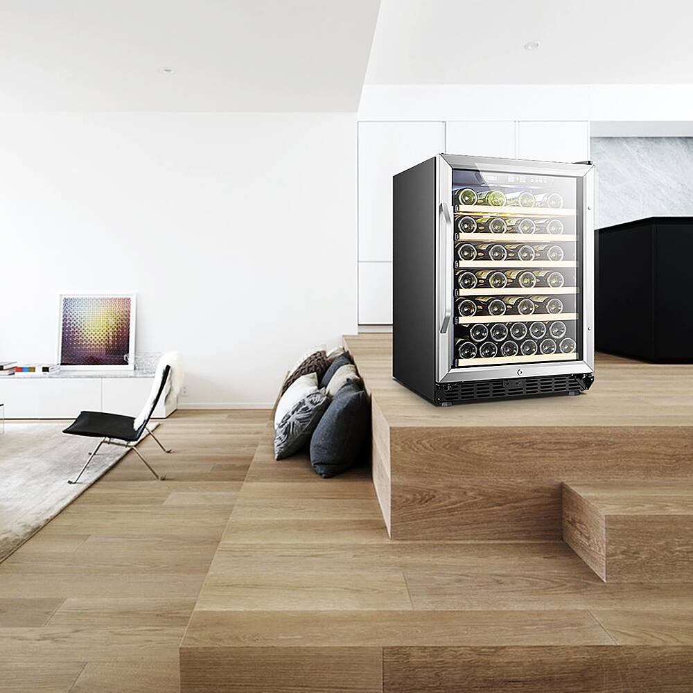 Lanbo 24 Inch 51 Bottle Wine Fridge with Single Temperature Zone and