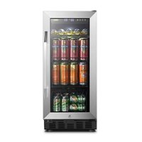 Lanbo - 15 Inch 70 Can Compressor Beverage Cooler with Precision Temperature Controls and Adjustable Shelves - Black - Front_Zoom