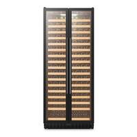 LanboPro - 32 Inch 289 Bottle Single Zone Compressor Wine Cooler with Huge Capacity and Sturdy Beech Wood Shelves - Black - Front_Zoom