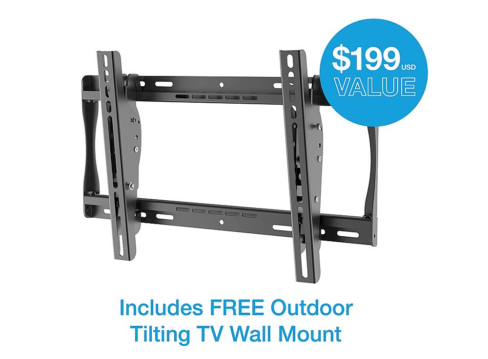 Angle. Peerless-AV - 65" Neptune Partial Sun 4K HDR Outdoor Smart TV – Comes with FREE Outdoor Tilting Wall Mount - BLACK.