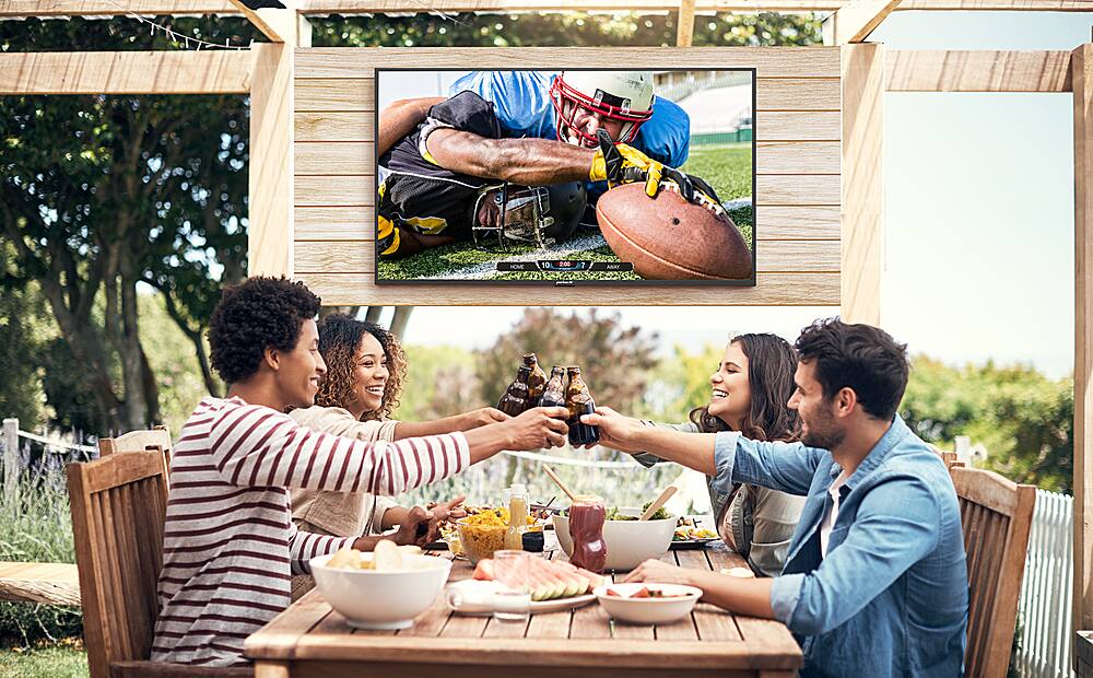 Alt View 3. Peerless-AV - 65" Neptune Partial Sun 4K HDR Outdoor Smart TV – Comes with FREE Outdoor Tilting Wall Mount - BLACK.