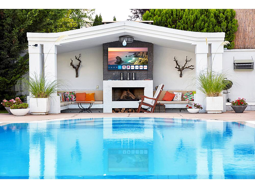 Alt View 12. Peerless-AV - 65" Neptune Partial Sun 4K HDR Outdoor Smart TV – Comes with FREE Outdoor Tilting Wall Mount - BLACK.