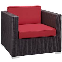 Gather Outdoor Patio Armchair by Modway - Espresso Red