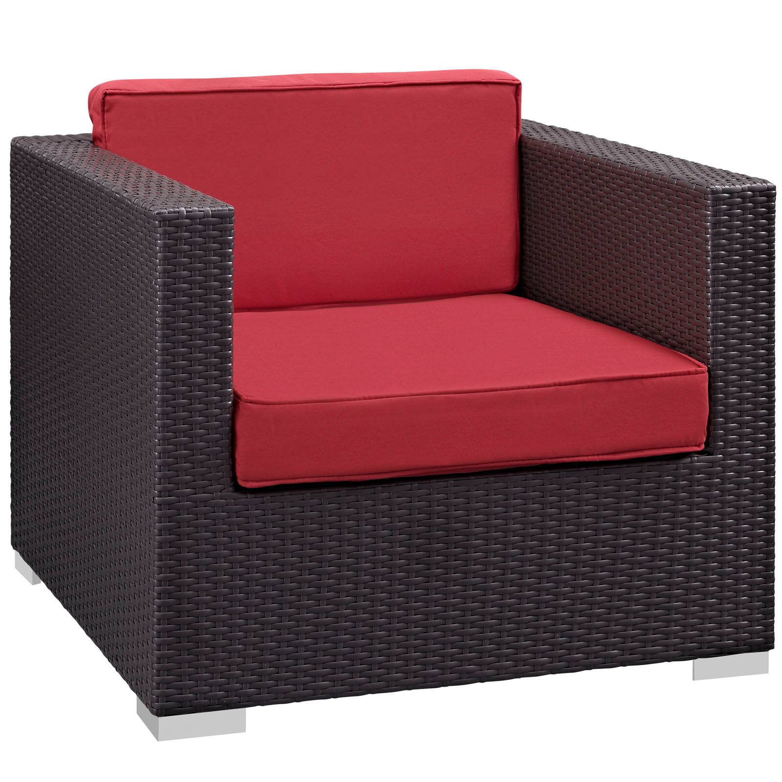 Front. Modway - Gather Outdoor Patio Armchair by Modway - Espresso Red.