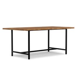 Simpli Home - Campbell 72 inch x 36 inch Rectangle Modern Industrial Dining Table - Burnt Wax