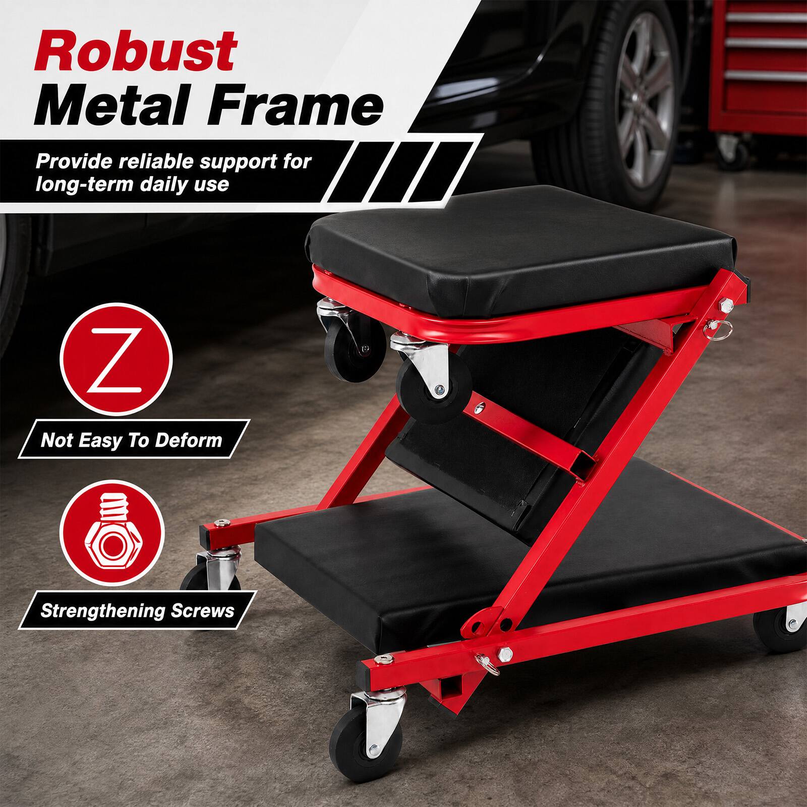 Robust Metal Frame  
Provide reliable support for long-term daily use  

Z Not Easy To Deform  

Strengthening Screws