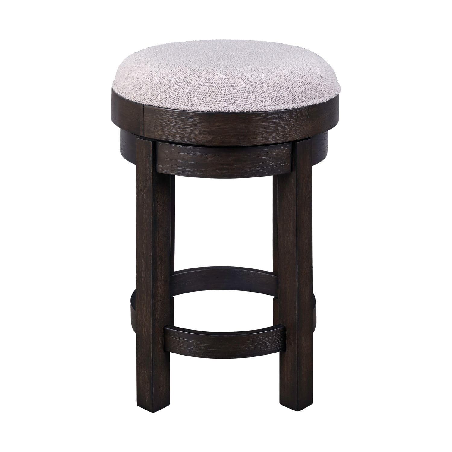 Left. Liberty Furniture Industries - Swivel Console Stool 25" Height - Peppercorn Oak Wood with Taupe Linen - Peppercorn.